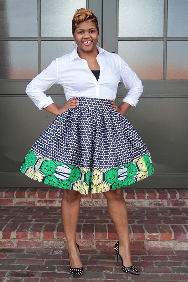 mixed print skirt 2