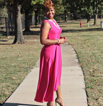 pink asymmetrical dress