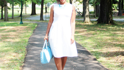 adriennes essentials little white dress