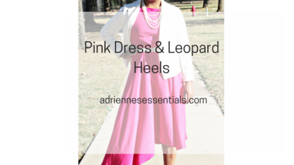 pink dress & leopard heels
