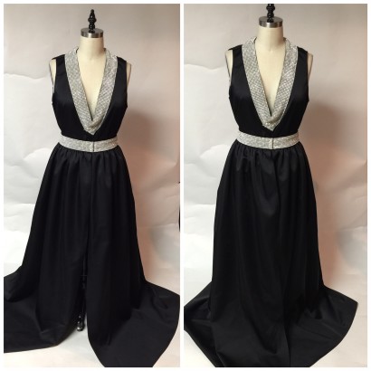 Black Gown with Sparkle Trim