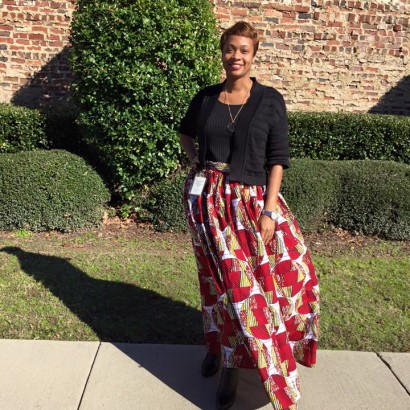 red african print skirt