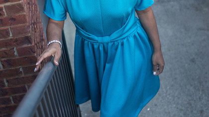 Turquoise Vintage Style Dress & Polka Dot Pumps